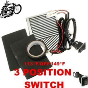 12V Universal Motorcycle~ATV Heated Handlebar Grips W/ 3 Position Switch